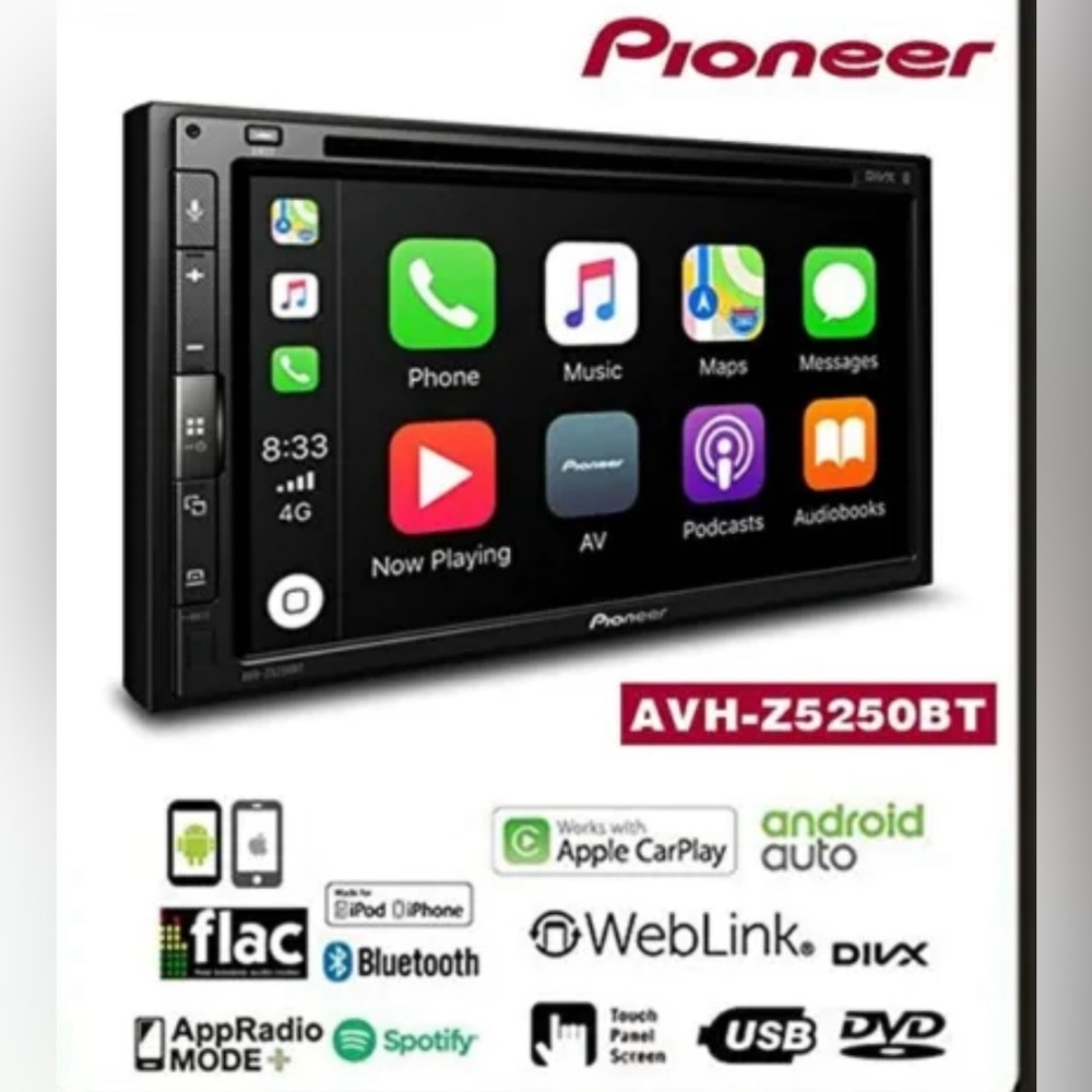 PIONEER 6.8" MULTIMEDIA DVD APPLE CARPLAY ANDROID AUTO BLUETOOTH STEREO RECEIVER